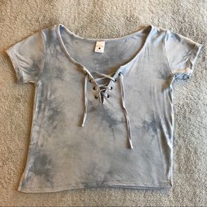 Tye-Dye Lace-Up Crop